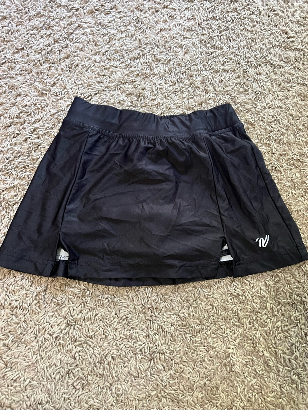 Black Athletic Skirt with Built-in Shorts